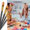 60 Pcs Paint Brushes Set, Paint Brushes for Acrylic Painting, Oil Watercolor Acrylic Paint Brush, Artist Paintbrushes for Body Face Rock Canvas, Kids Adult Drawing Arts Crafts Supplies, Black